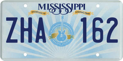 MS license plate ZHA162