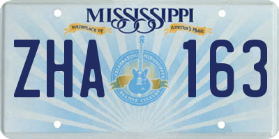 MS license plate ZHA163