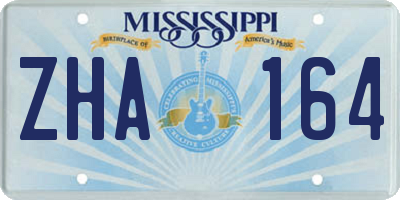 MS license plate ZHA164
