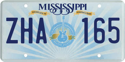 MS license plate ZHA165