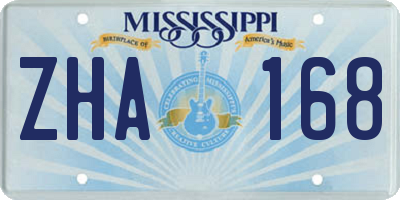 MS license plate ZHA168