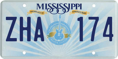 MS license plate ZHA174