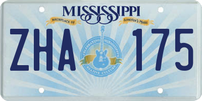 MS license plate ZHA175