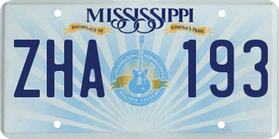 MS license plate ZHA193
