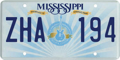 MS license plate ZHA194