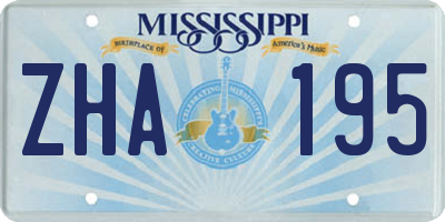 MS license plate ZHA195