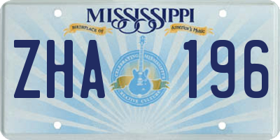 MS license plate ZHA196