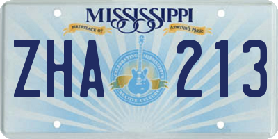 MS license plate ZHA213