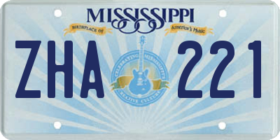 MS license plate ZHA221