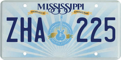 MS license plate ZHA225