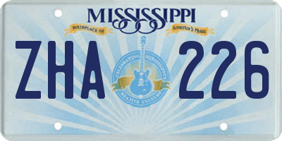 MS license plate ZHA226