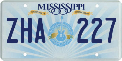 MS license plate ZHA227