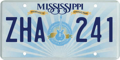 MS license plate ZHA241