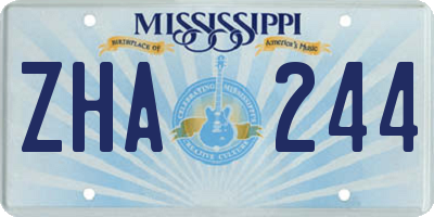 MS license plate ZHA244