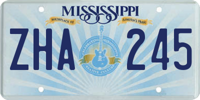 MS license plate ZHA245