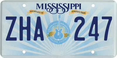 MS license plate ZHA247