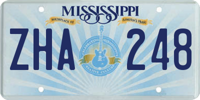 MS license plate ZHA248