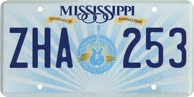 MS license plate ZHA253