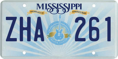 MS license plate ZHA261
