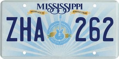 MS license plate ZHA262