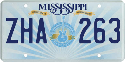 MS license plate ZHA263