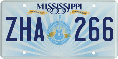 MS license plate ZHA266