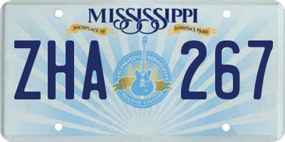 MS license plate ZHA267