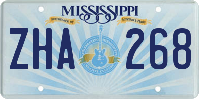 MS license plate ZHA268