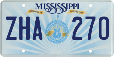 MS license plate ZHA270