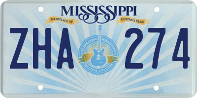 MS license plate ZHA274