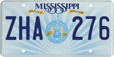 MS license plate ZHA276