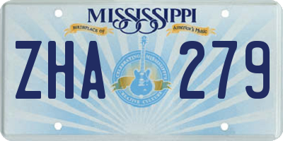 MS license plate ZHA279