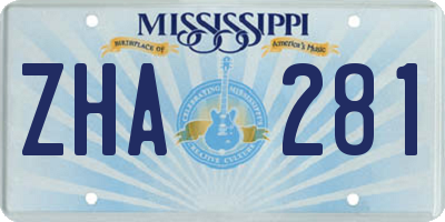 MS license plate ZHA281