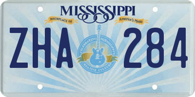 MS license plate ZHA284