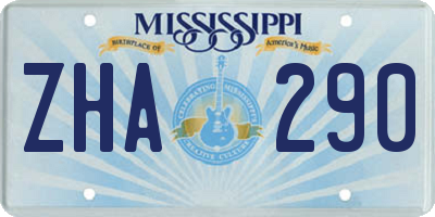 MS license plate ZHA290
