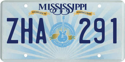MS license plate ZHA291