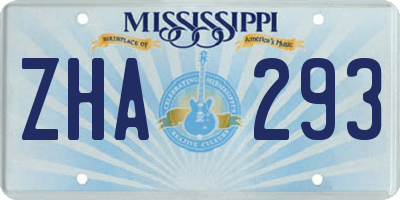 MS license plate ZHA293