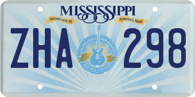 MS license plate ZHA298
