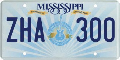 MS license plate ZHA300