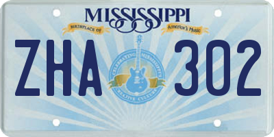 MS license plate ZHA302