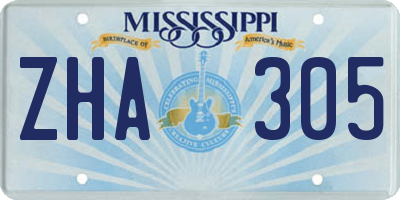 MS license plate ZHA305
