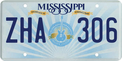 MS license plate ZHA306