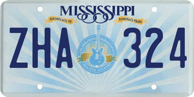 MS license plate ZHA324