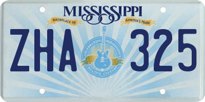 MS license plate ZHA325