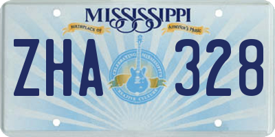 MS license plate ZHA328