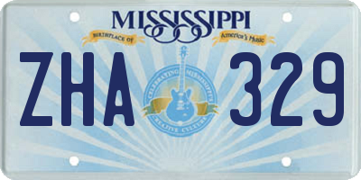 MS license plate ZHA329