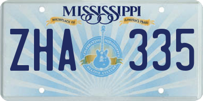 MS license plate ZHA335
