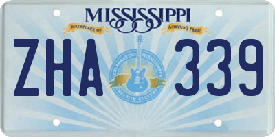 MS license plate ZHA339