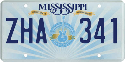 MS license plate ZHA341