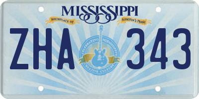 MS license plate ZHA343